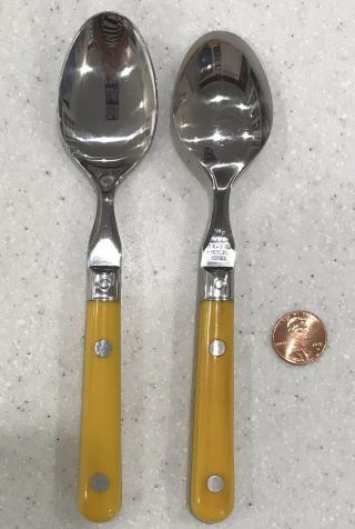 8 Vintage Washington Forge Mardi Gras Stainless Spoons & 1 Slotted Serving Spoon