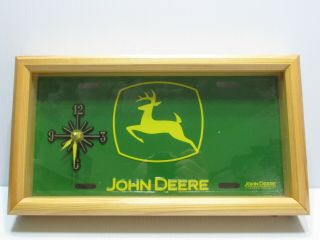 John Deere Wall Clock Hand Crafted License Plate John Deere Kansas Made