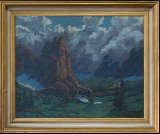 Edgar Payne (1883 - 1947) California Artist Plein Air Oil " Mountain Landscape "