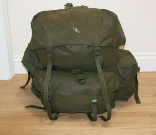 Vintage Military Bergan Backpack Oilskin 1980 