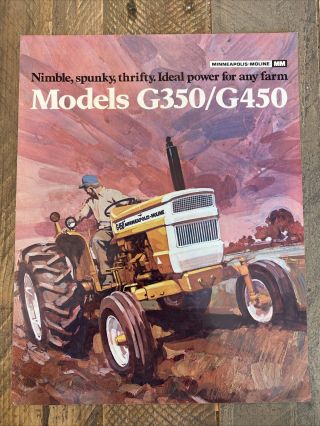 Vintage Minneapolis Moline G350/g450 Tractor Brochure