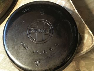 Vintage Griswold Cast Iron Skillet Pan No.  9 Erie Pa,  710 A - U.  S.  A.
