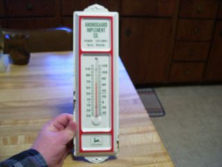 Vintage John Deere Metal Advertising Thermometer Warren Mn Minnesota
