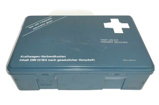 Kraftwagen Verbandkasten Din 13164 Vintage German First Aid Kit - Untouched