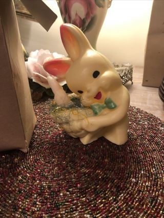 Vintage Fanny Farmer Old Time Candies Wax Yellow Bunny Rabbit