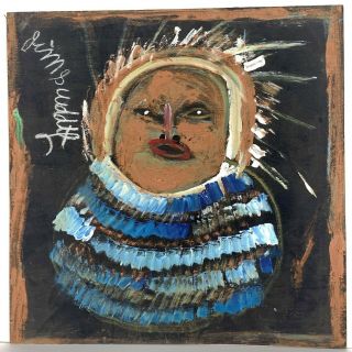 Jimmie Lee Sudduth “indian Man” Late 1980’smedium: Pigmented Mud On Plywood