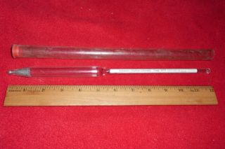 Vintage Carey Salt Co Salometer Thermometer Glass Sodium Chloride Advertising