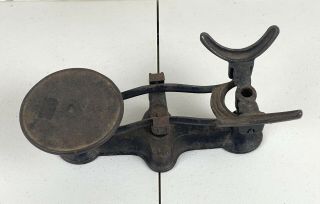 Small Antique Set of Cast Iron Scales w.  Pan - Black Painted Finish 3