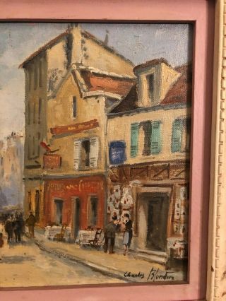 Vintage Charles Blondin French Impressionist Oil Painting “Paris Cafe in Spring” 4