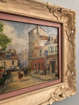 Vintage Charles Blondin French Impressionist Oil Painting “Paris Cafe in Spring” 6