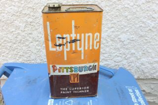 Vintage Thinner Leptune Pittsburgh Cpi Paint Tin Can 1 Gallon Pittsburgh Paints