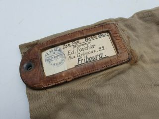Vintage Switzerland Swiss Army Military Canvas Kit Bag - Name & Address