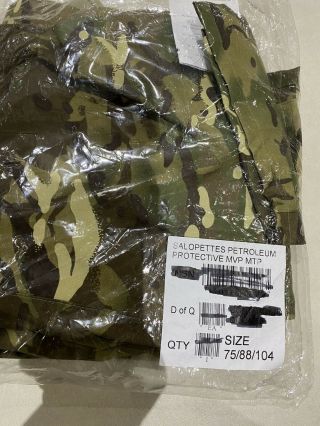 British Army Issue Mtp Goretex Mvp Salopettes Bib & Brace Size 75/88/104 Uk