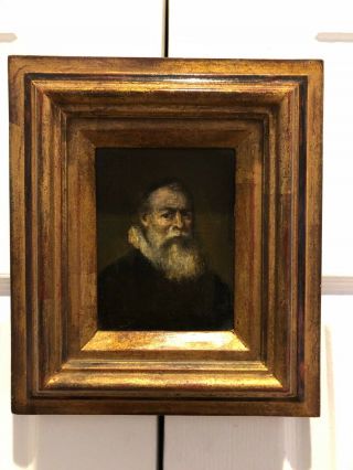 Dutch Or Flemish School Portrait Old Bearded Man With Ruff & Skull Cap 17th C.