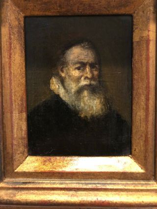 Dutch or Flemish School Portrait Old Bearded Man with Ruff & Skull Cap 17th C. 2