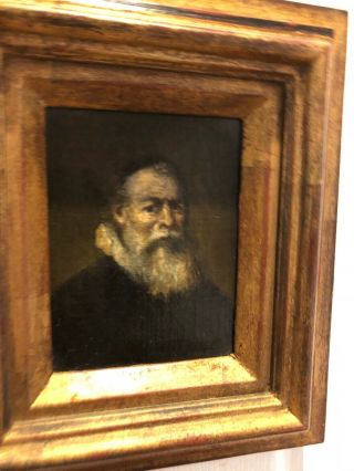 Dutch or Flemish School Portrait Old Bearded Man with Ruff & Skull Cap 17th C. 4