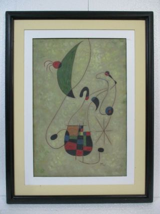 Joan Miro Oil On Canvas Spanish Painter 1949 In With Frame