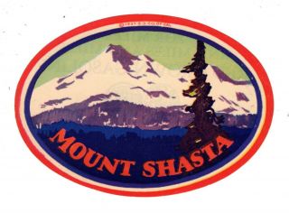 Luggage Label,  Mount Shasta Image,  Ad For,  Red Crown Gasoline,  Standard Oil Co