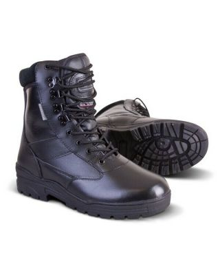 British Army Style Patrol Boots Black Leather By Kombat