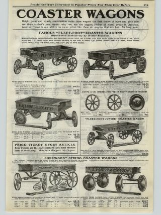 1923 Paper Ad Fleet Foot Fleetfoot Wood Wooden Coaster Wagon Sherwood Spring