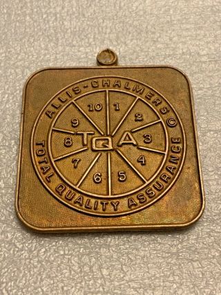 Vintage Rare Allis Chalmers Charm Necklace Keychain Total Quality Assurance Tqa