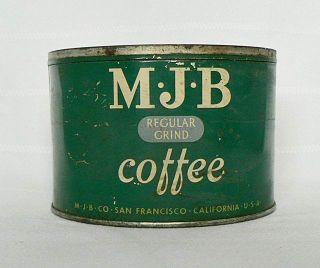 Vintage M - J - B Regular Grind Coffee Tin Can Missing Lid