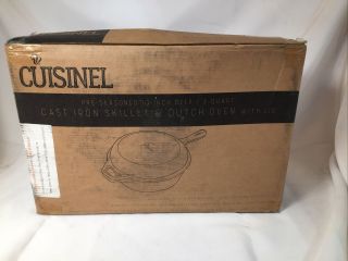Pre - Seasoned Cast Iron 2 - In - 1 Multi Cooker - 3 - Quart Dutch Oven And Skillet Lid