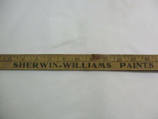 Vtg.  Sherwin - Williams Paints Flint,  Michigan Advertising Wooden Yardstick