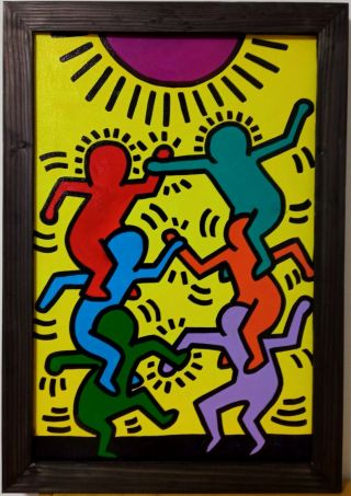 Acrylic On Canvas By Keith Haring 1981 - Pop Art