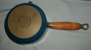 Small Blue Le CREUSET 14 CAST IRON SAUCE PAN WITH LID 3