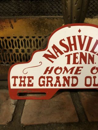 Vintage Nashville Tennessee Home Of The Grand Ol Opry Metal License Plate Topper 3