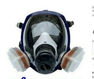 Full Face Respirator With 2 Filters & Carry Bag,