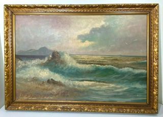 Listed Artist Frank Wallis Signed Oil Painting Seascape York Artist