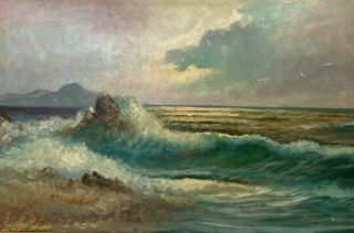 Listed Artist Frank Wallis Signed Oil Painting Seascape York Artist 2
