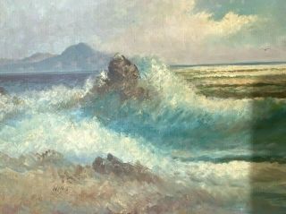 Listed Artist Frank Wallis Signed Oil Painting Seascape York Artist 3