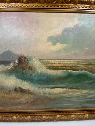 Listed Artist Frank Wallis Signed Oil Painting Seascape York Artist 5