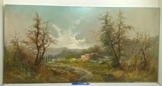 Listed Artist Antonio Devity Signed Oil Painting Large 24 X 48 Italy