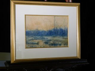 Attr:alexander John Drysdale Listed Artist Oil Wash/paper Board Bayou Landscape