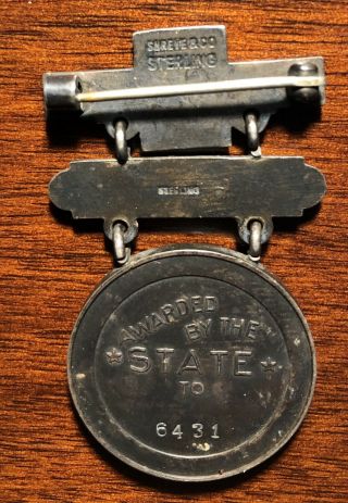 California National Sterling Silver Pistol Marksman Badge Pre WWI 2