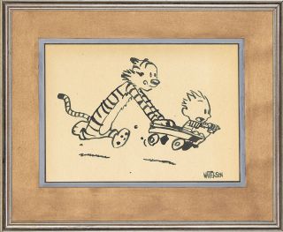 Bill Watterson: Calvin And Hobbes - Ink On Old Paper