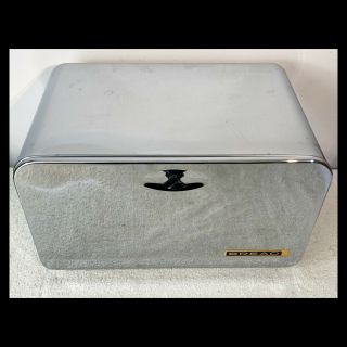 50s Lincoln Beautyware Chrome Kitchen Bread Box Vented Pie Safe W Cutting Board