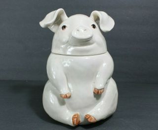 1976 Fitz And Floyd Pig Cookie Jar Ff Collectible