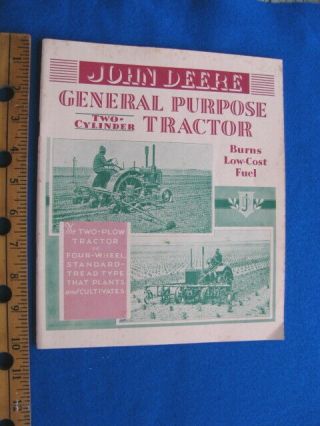 Vintage 1931 John Deere 2 Cylinder Tractor Sales Booklet,  35 Pages
