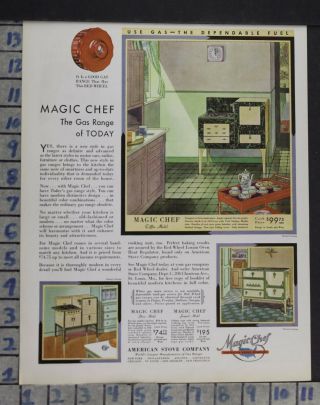 1931 Magic Chef Range Stove Home Kitchen Decor Vintage Art Ad Dn19