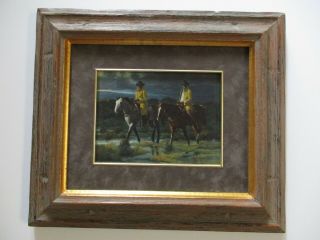Duward Campbell Masterful Oil Painting American Western Cowboy Horse Riders