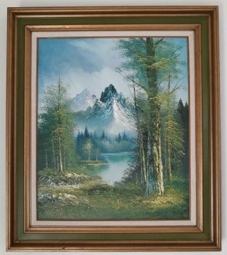 Antonio Oil Painting On Canvas.  Colorful Mountain Scene Large