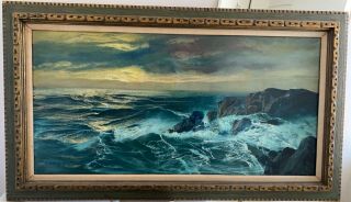 Painting,  Seascape,  Oil On Canvas,  Signed Alexander Dzigurski