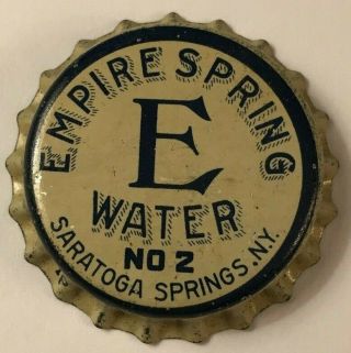 Empire Spring E Water No 2 Bottle Cap; 1918 - 25; Saratoga Springs,  Ny; Solid Cork