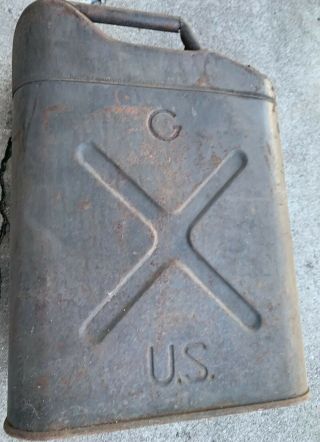 Vintage Us Military Jerry Water/fuel Can Army Jeep Korean War 1951