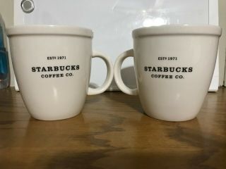 Two Starbucks 2001 Barista Est 1971 Coffee Co.  Mug Cup 18 Oz.
